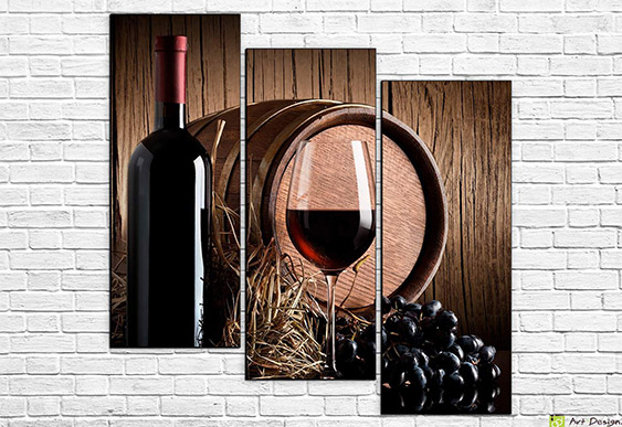 Tablou multicanvas - Baril de vin negru Moldova_2