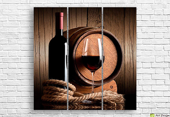 Модульная картина - Бочка черного вина Молдова