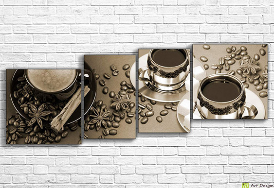 Модульная картина -Корица и кофейные зерна