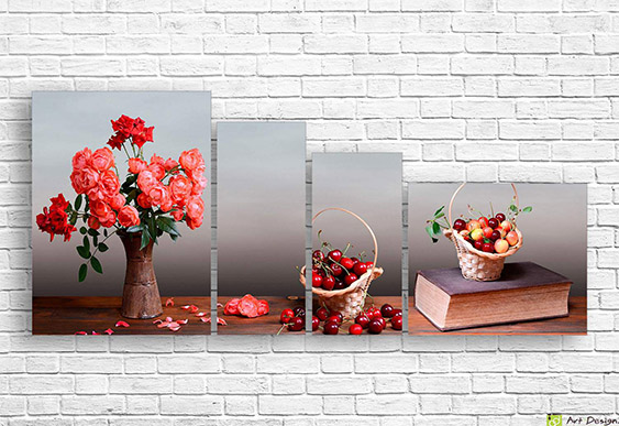 Модульная картина -  Сочный гранат