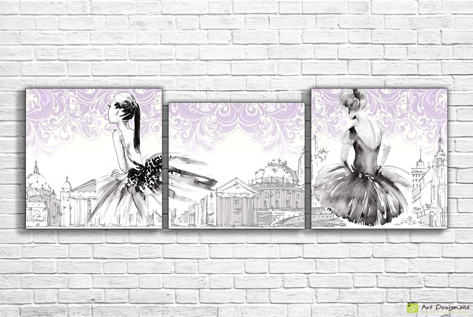 🩰 Tablou modular „Balerine în oraș”
