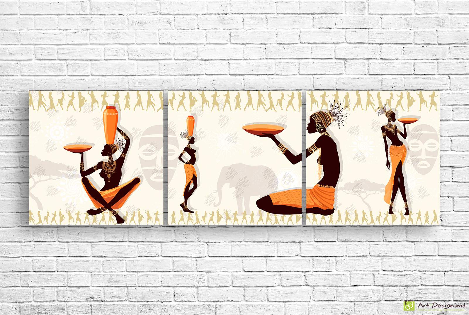 🏺 Tablou modular Femei africane cu urcioare