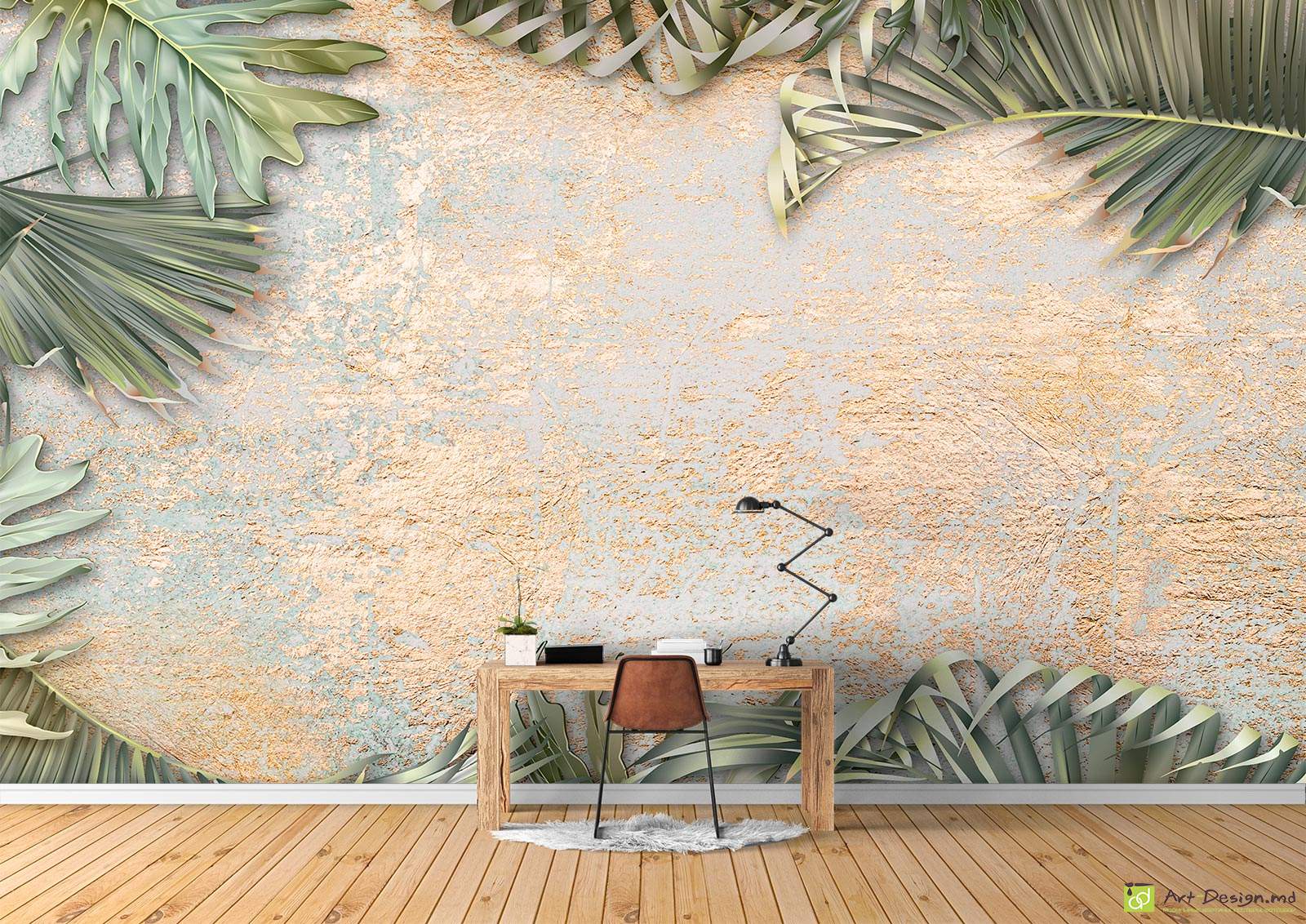 Фотообои на стену - тропические листья_2