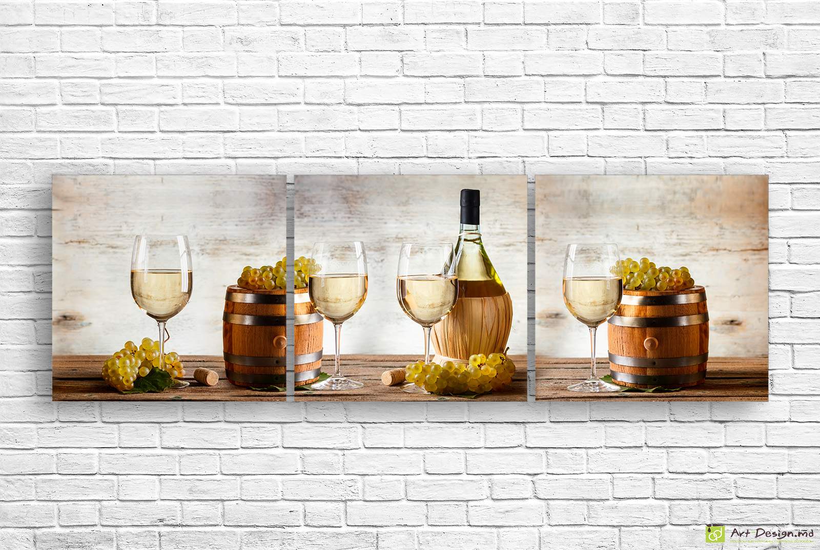Модульная картина - Бакал и бутылка белого вина_2