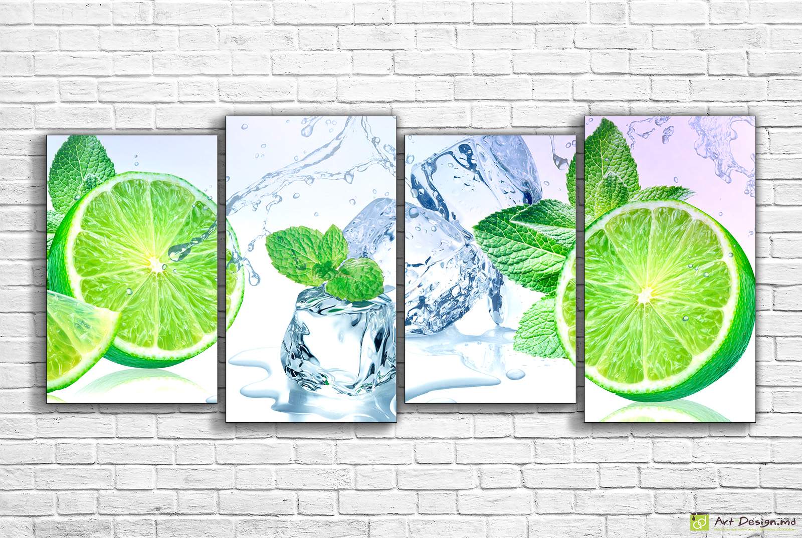 Модульная картина - Лимон, мята и лед_2