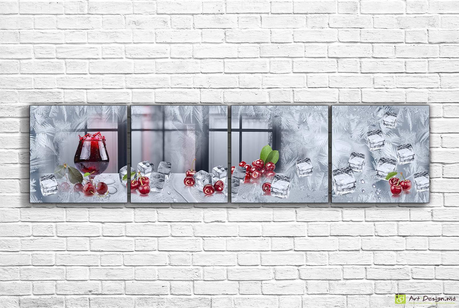 Модульная картина -  Глитвейн, вишня и лед