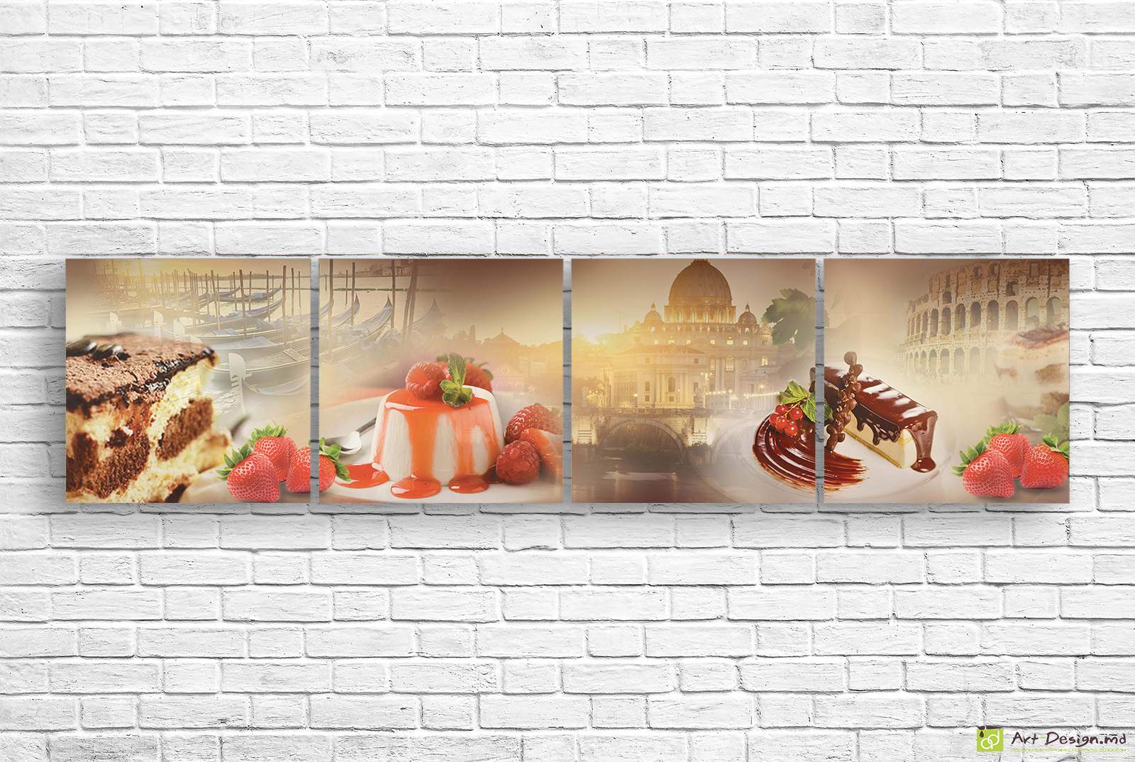 Модульная картина -  Французские десерты