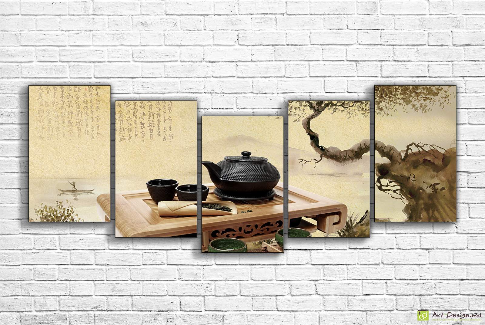 Tablou multicanvas -  Tradiția si ceremonia ceaiului și ceai