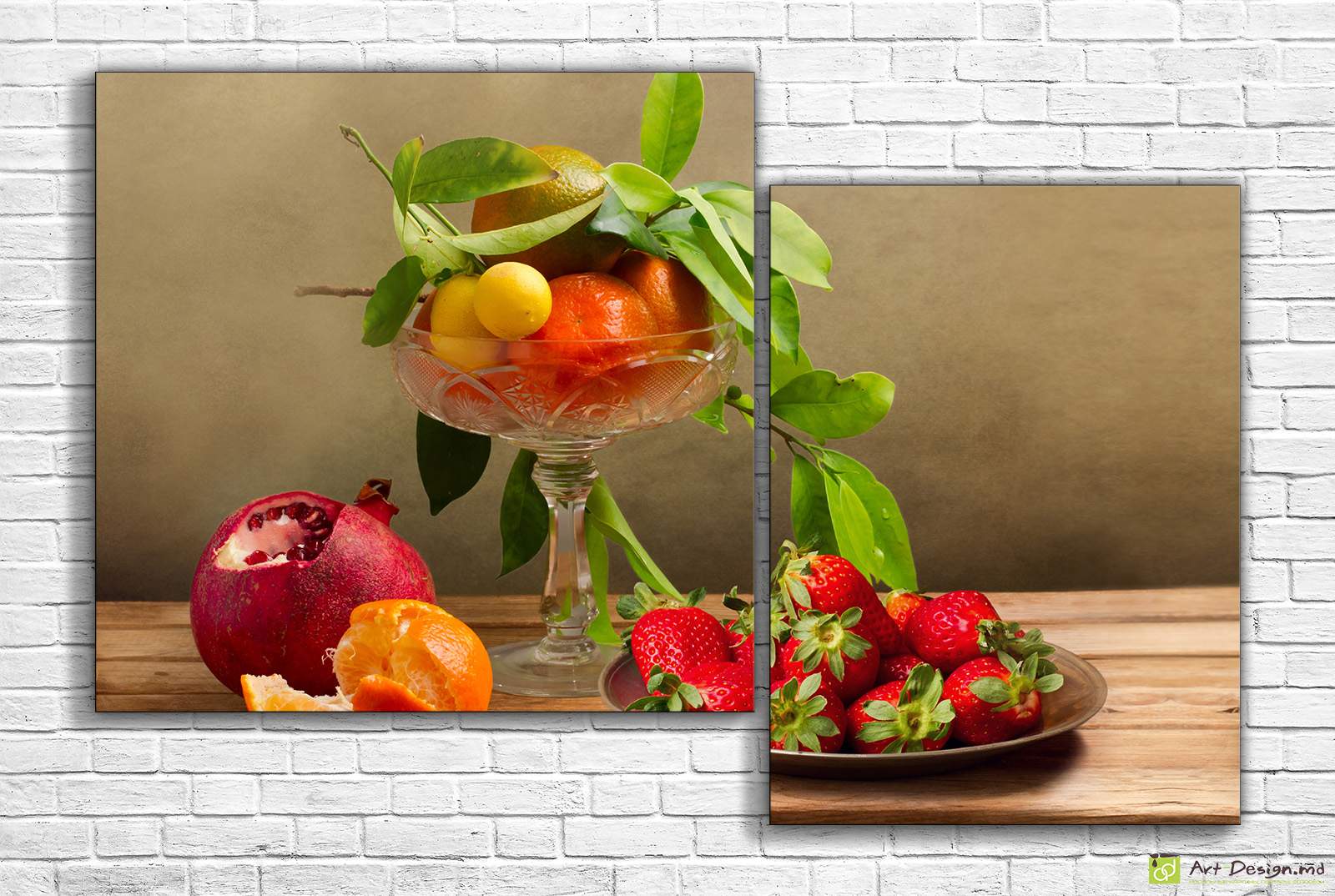 Tablou multicanvas -  Căpșuni, mandarine și rodii