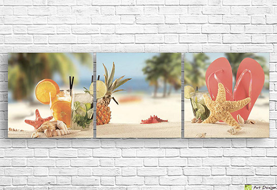 🏝️ Модульная картина Летние коктейли на райском пляже