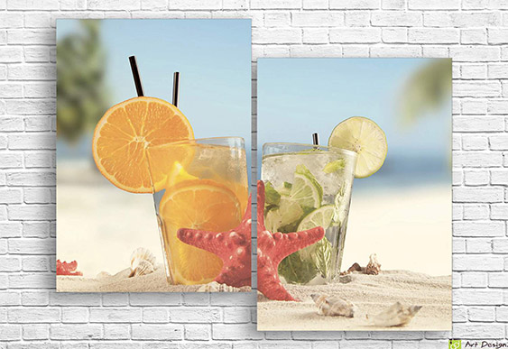 🍹 Модульная картина Летние коктейли с апельсином и лаймом