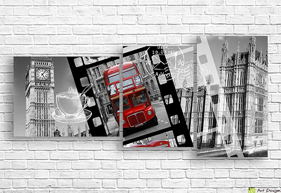 🚌 Модульная картина «Лондон в деталях»