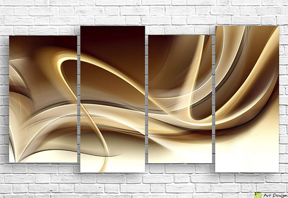 ✨ Модульная картина «Золотые волны»