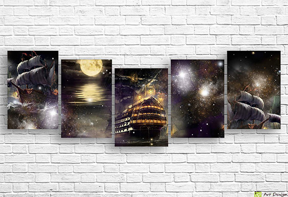 🚢 Модульная картина «Космический флот»