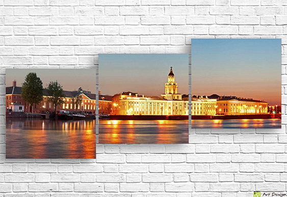 🖼️ Tablou modular Amsterdam seara și canalele orașului