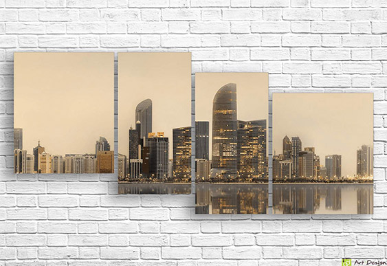 🌆 Tablou modular „Metropolă modernă pe malul apei”