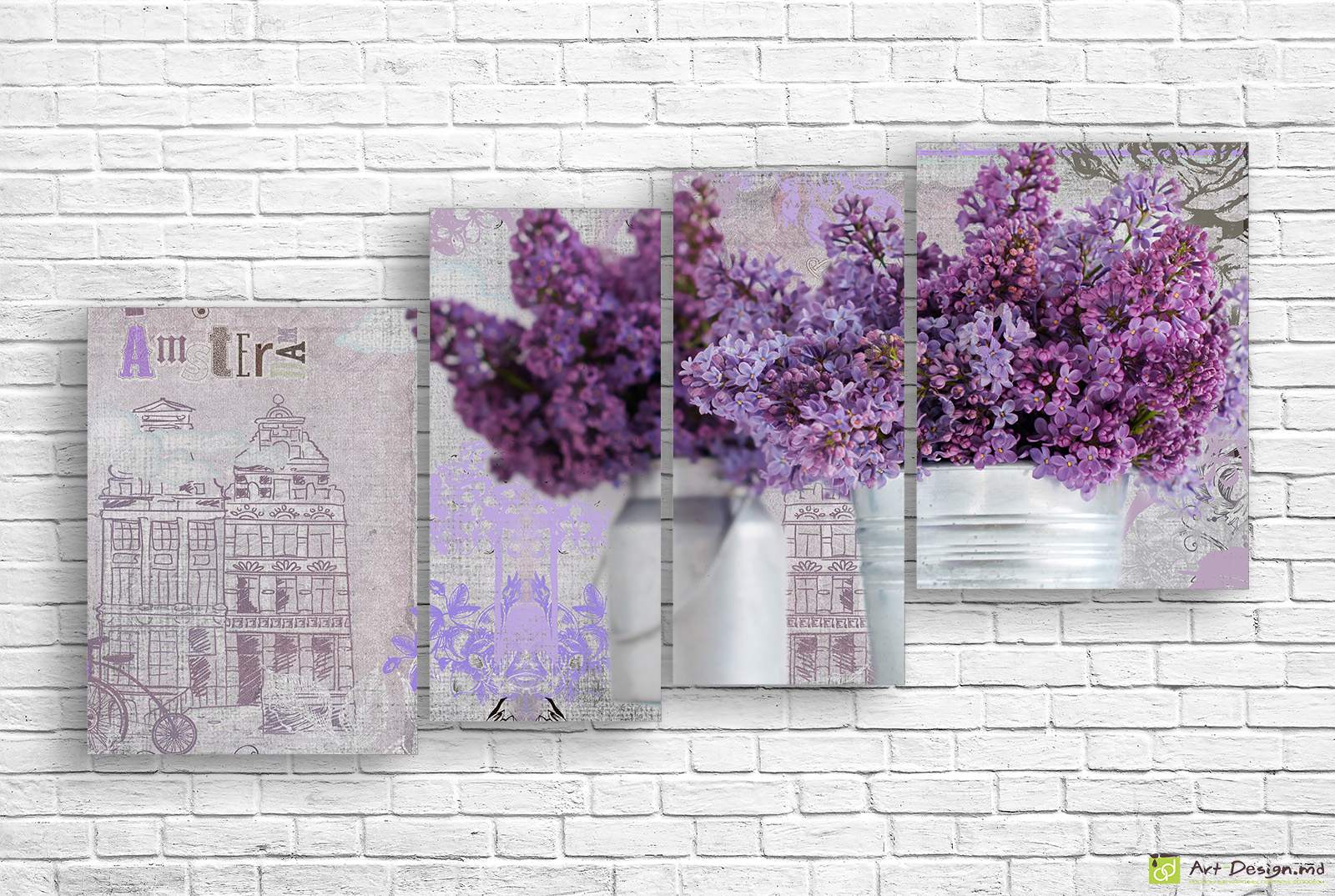 🌸 Модульная картина: Нежные магнолии и жемчуг