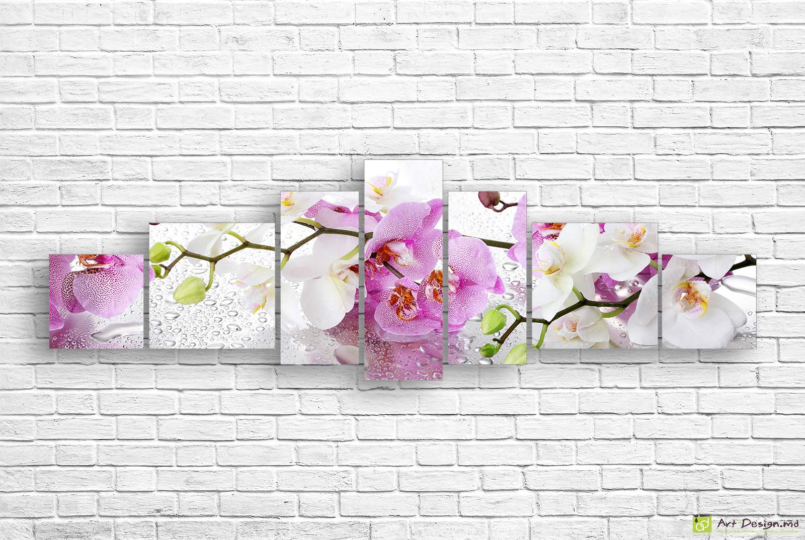 🌸 Tablou modular „Orhidee și picături de rouă”