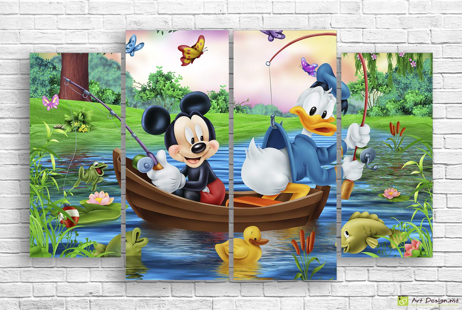🎣 Tablou modular „Mickey și Donald la pescuit”