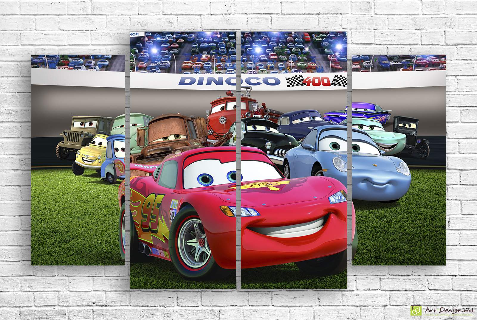 🚗 Tablou modular „Cars: Cursa Dinoco 400”