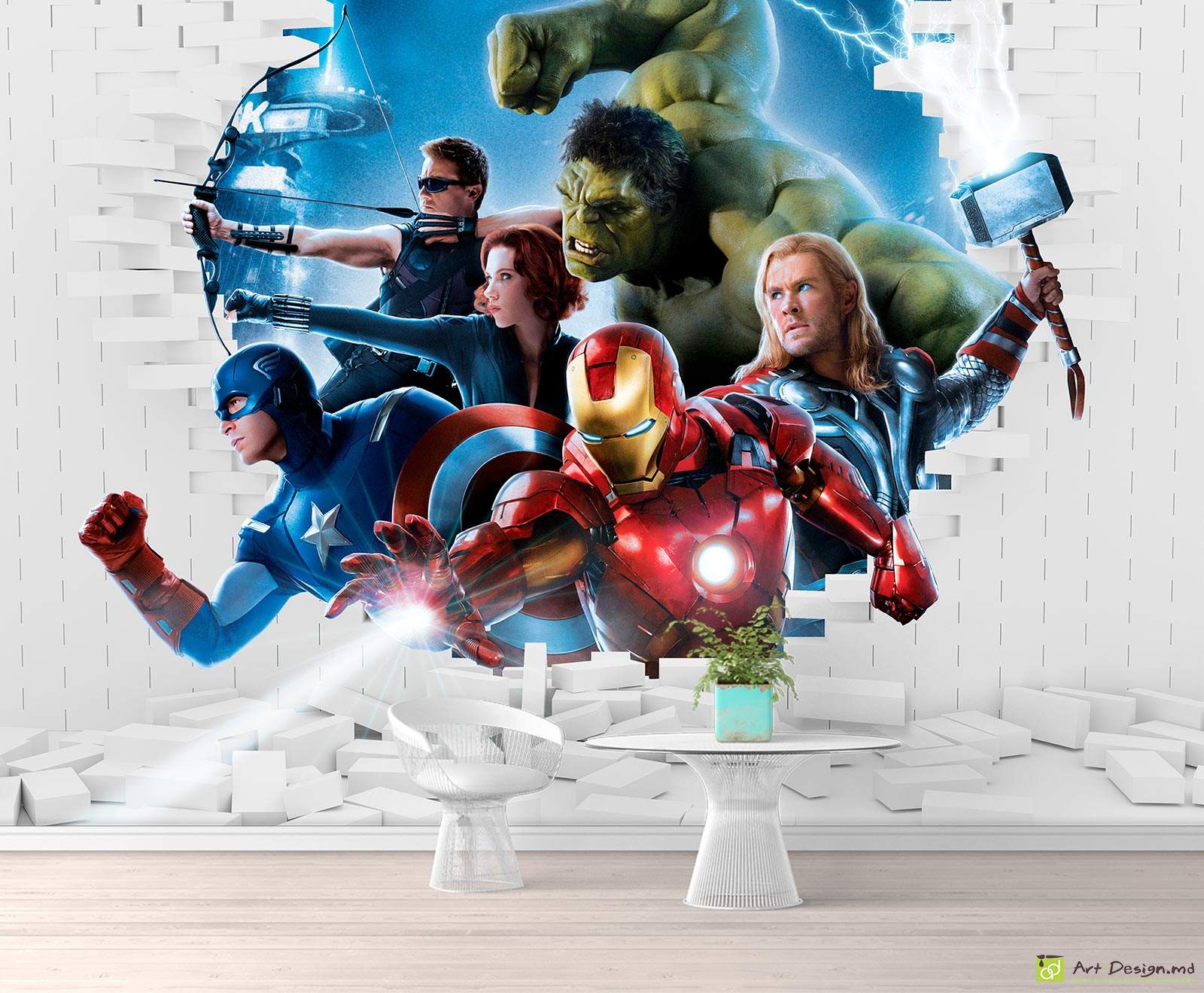 Fototapet la comanda - Super Heroes, Marvel 3D efect
