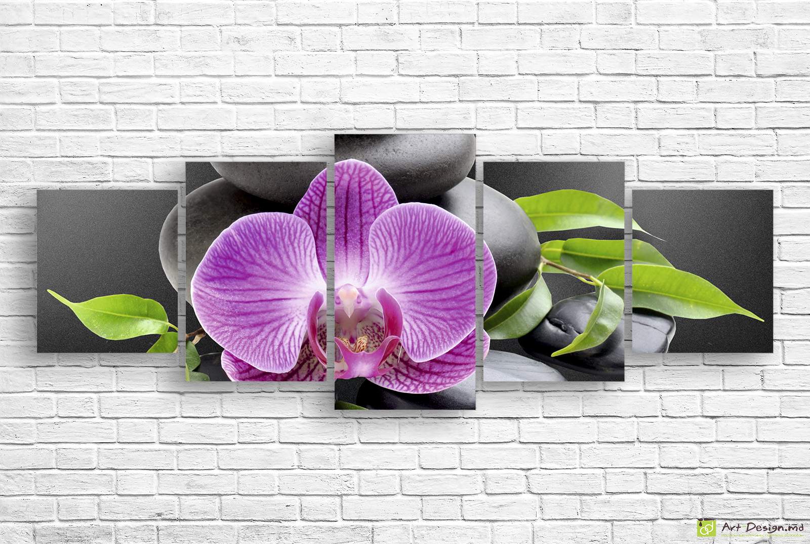 🌺 Tablou modular „Orhidee și pietre zen”