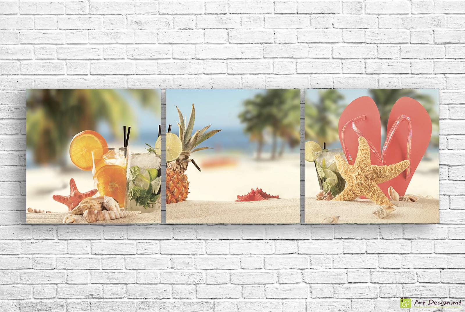 🏝️ Tablou modular Cocktailuri de vara pe plaja paradisiaca