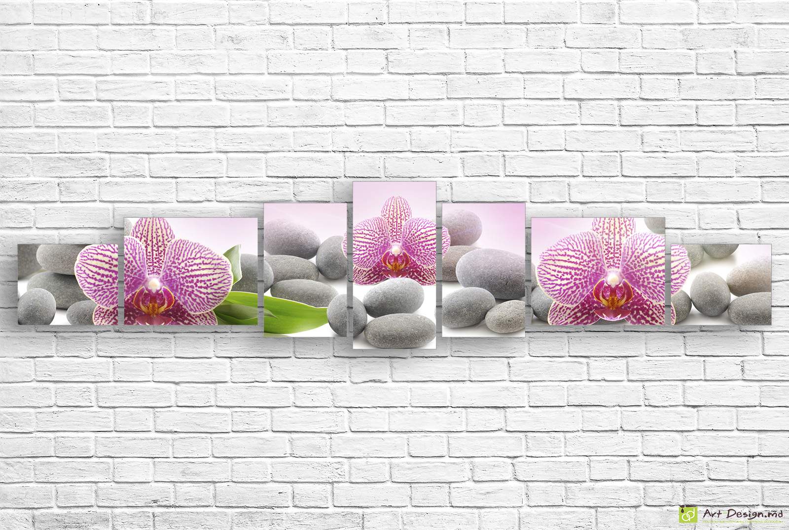 🧘 Tablou modular Tandretea orhideelor si pietre zen