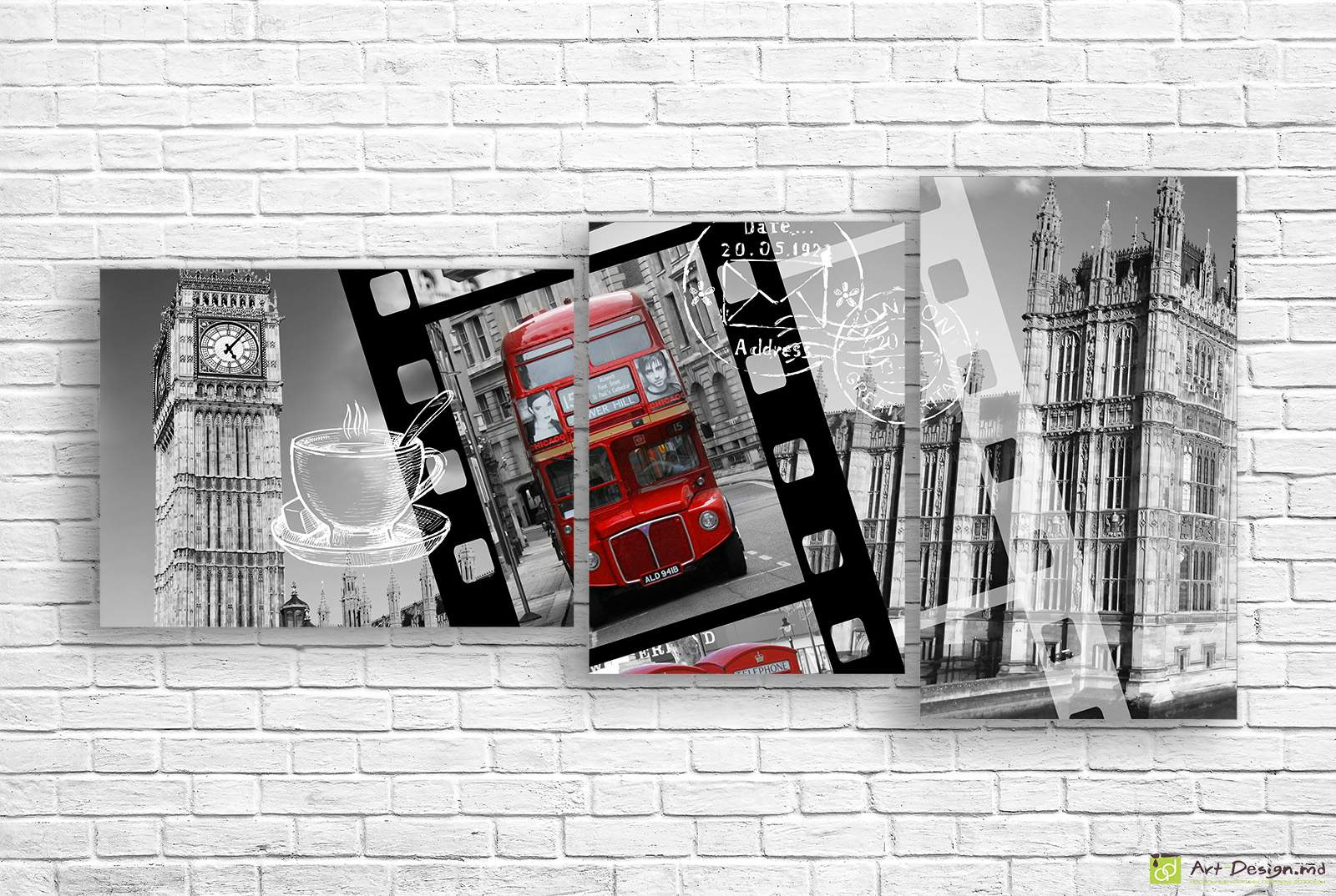 🚌 Модульная картина «Лондон в деталях»
