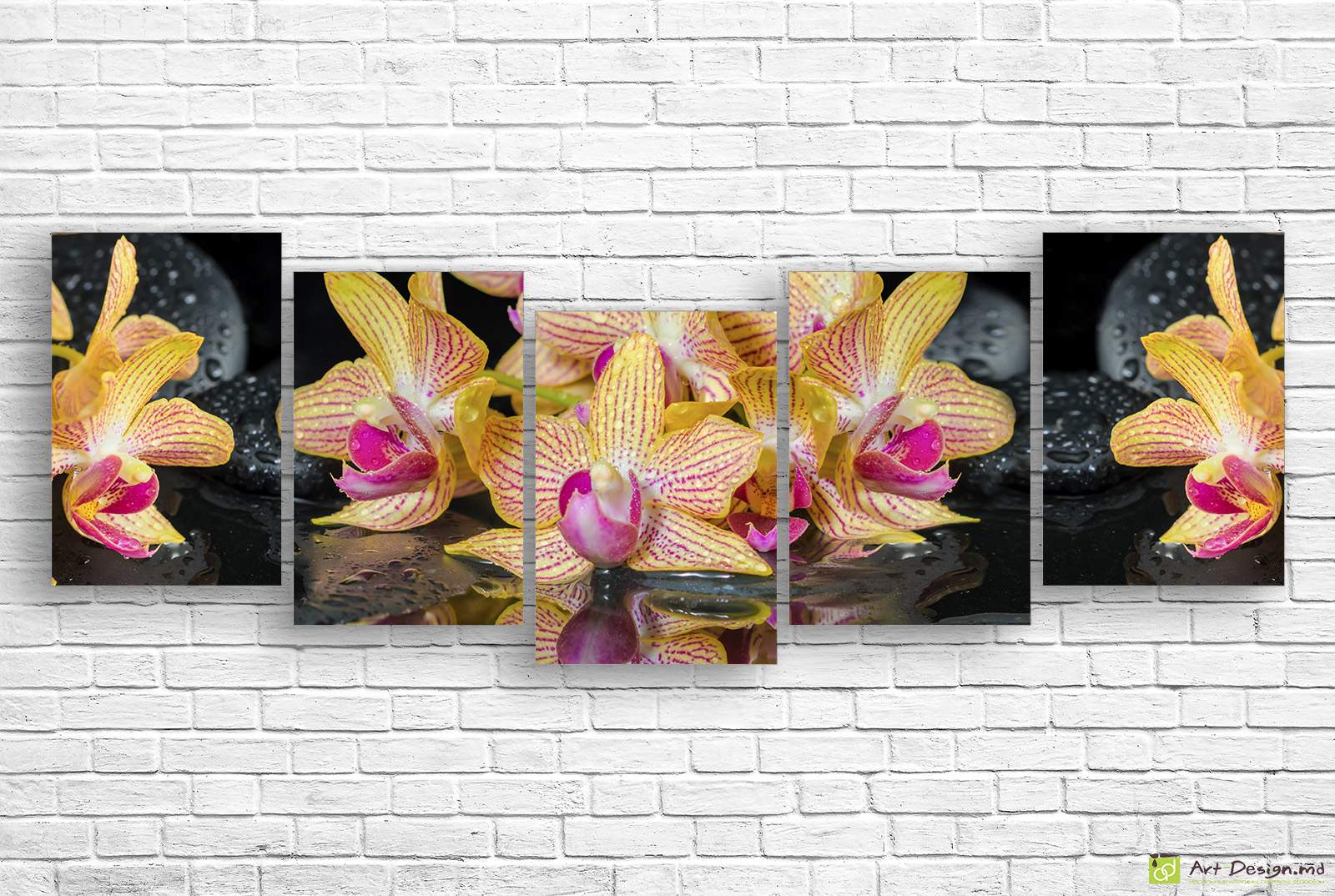 🌼 Модульная картина «Жёлтая орхидея дзен»