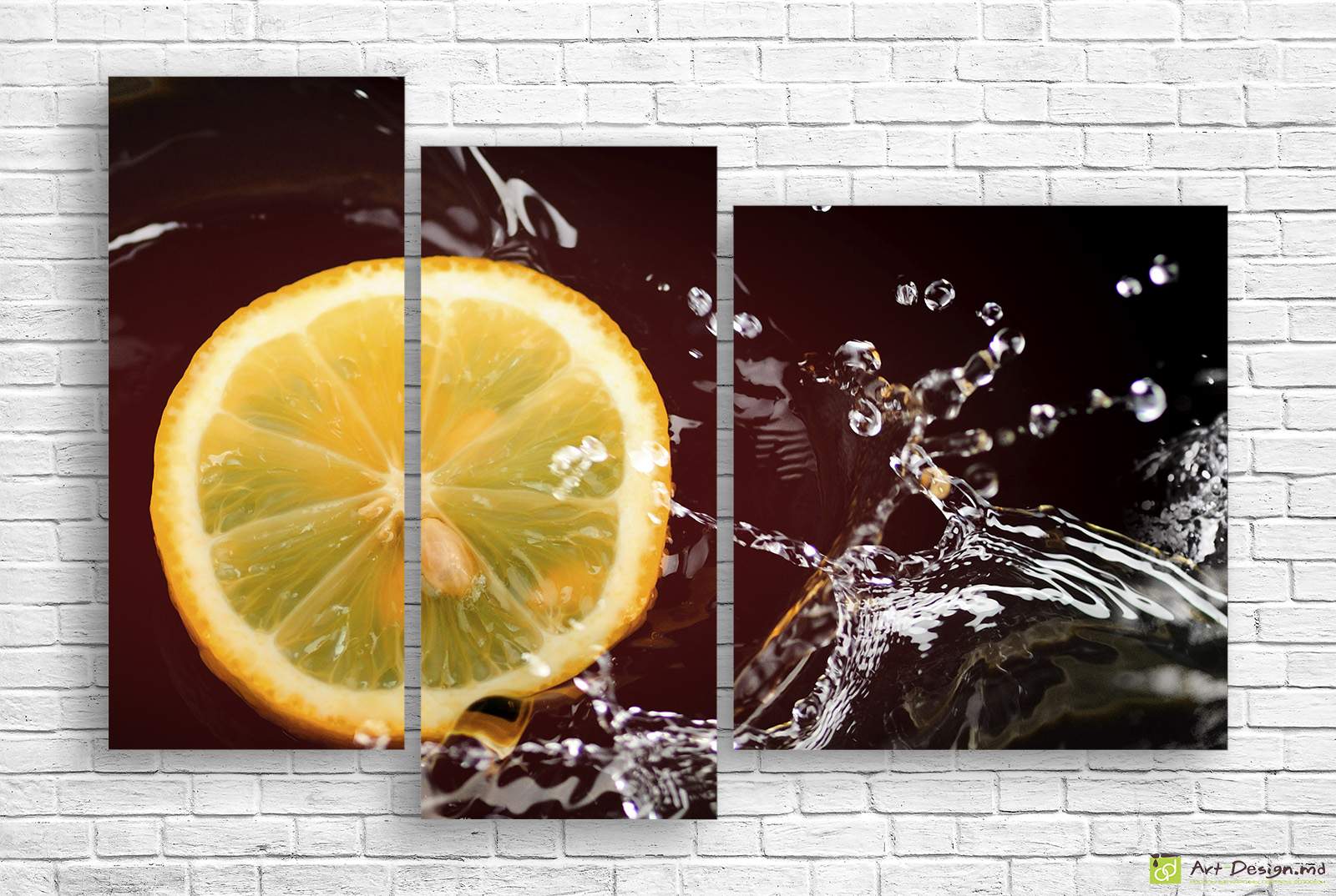 Tablou multicanvas  - Lămâie cu apă stropitoare_2