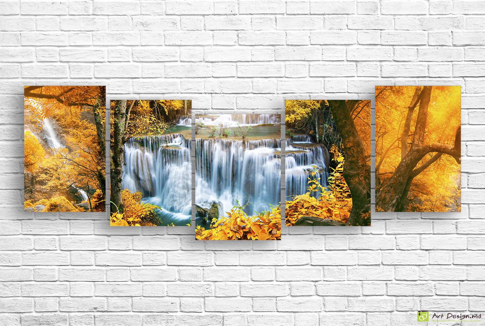 🌊 Tablou modular Energia cascadei aurii