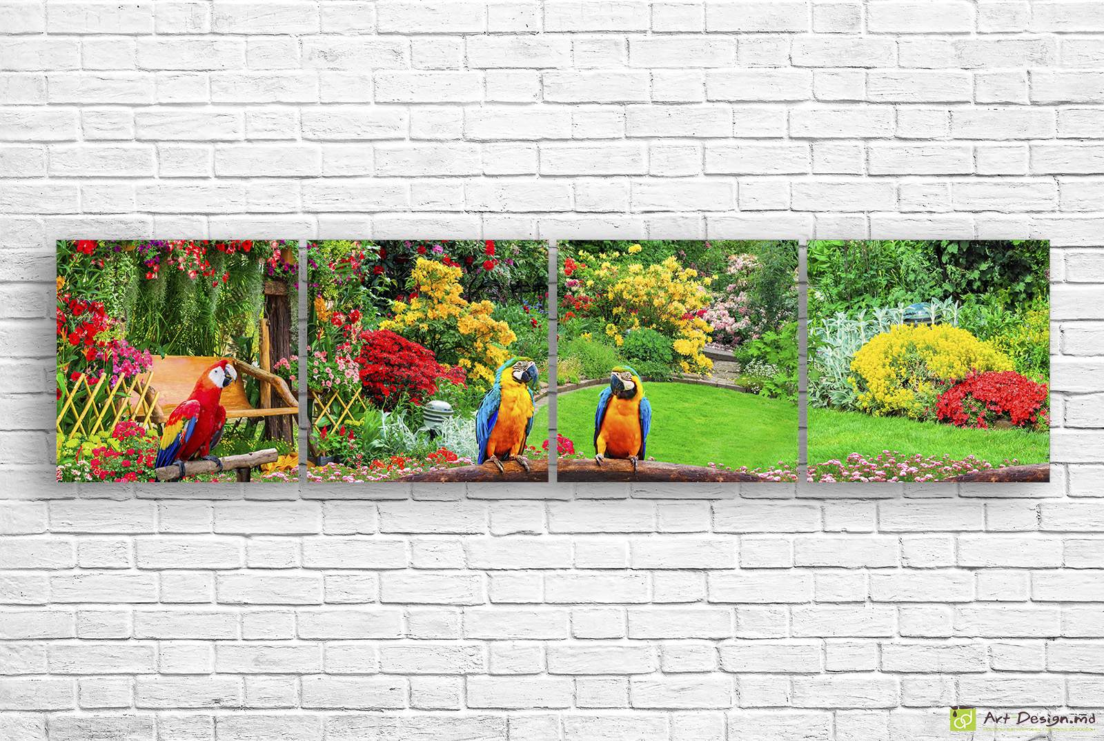 🦜 Модульная картина «Попугаи в саду»