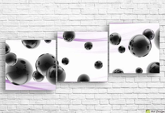 🌿 Tablou modular „Siluete aurii și ornament abstract”