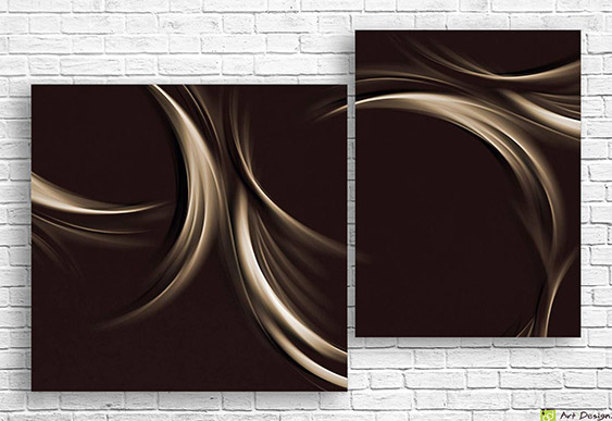 🌗 Модульная картина «Светлые изгибы на темном фоне»