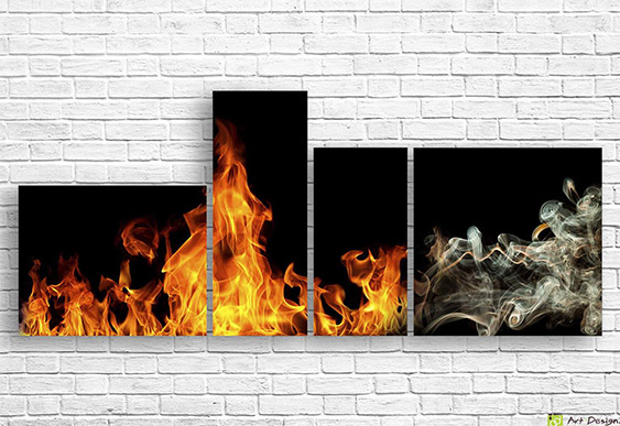 🎵 Модульная картина «Музыка огня и воды, триптих»