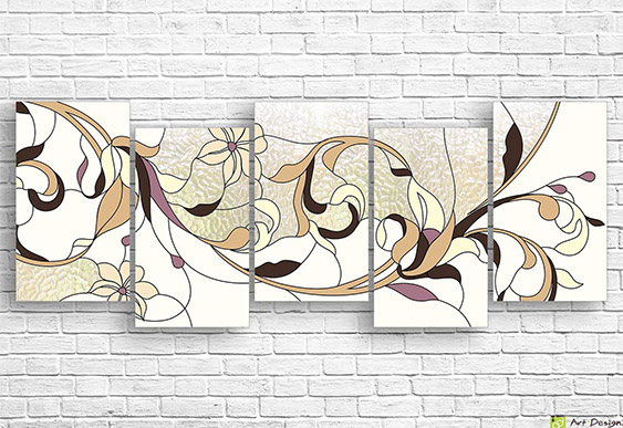 Модульная картина «Витражный рисунок на стекле»