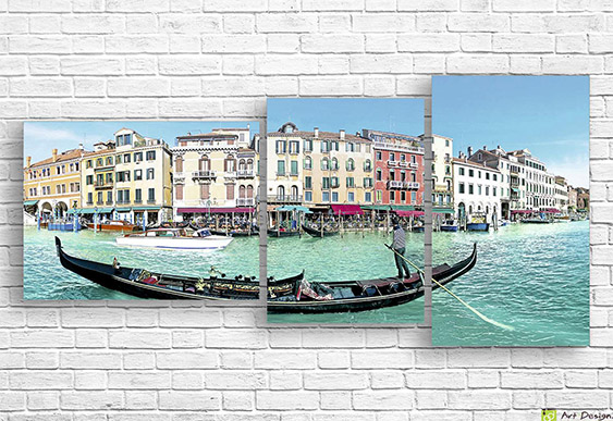 🚤 Tablou modular „Gondolele Veneției”