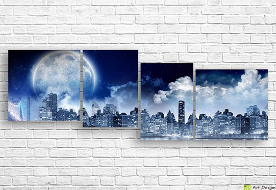 🖼️ Модульная картина Ночной Дубай и отель Бурдж-эль-Араб