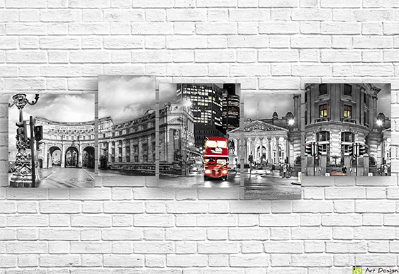 🚌 Tablou modular Londra autobuz roșu