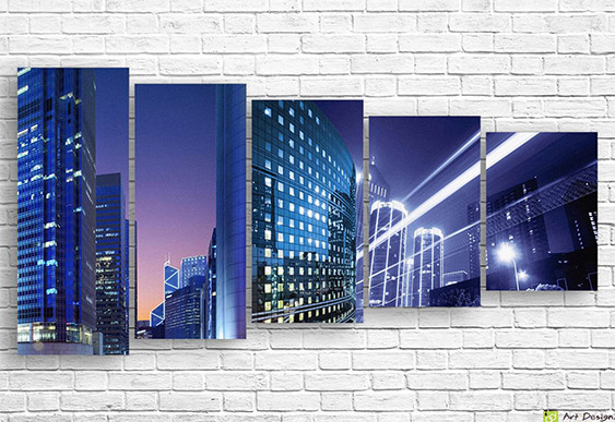 🏙️ Модульная картина Ночной Майами: Яркие огни