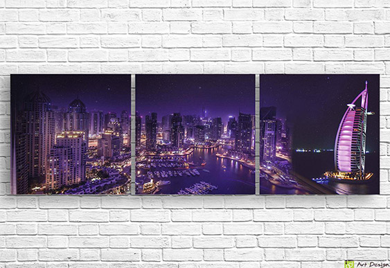 🖼️ Модульная картина Футуристический ночной город