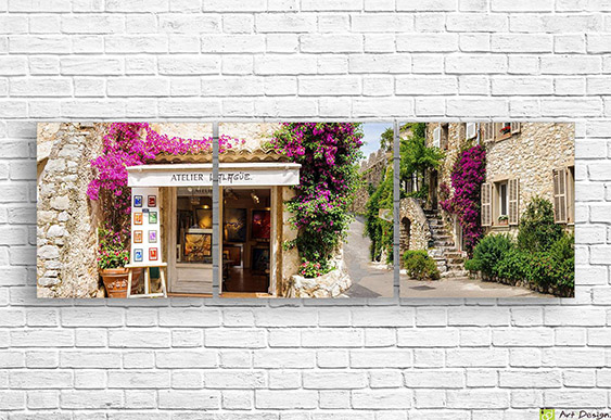 🖼️ Модульная картина французская улочка и цветочное ателье