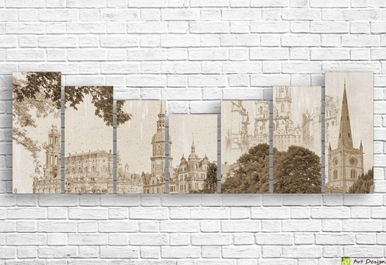 🖤 Tablou modular „Oraș nocturn alb-negru”