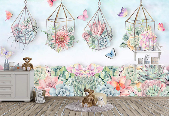 Фотообои под заказ - Цветы акварель