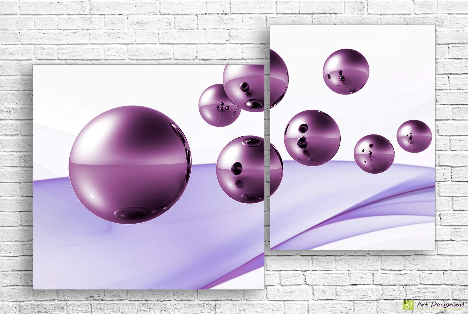 🟣 Модульная картина «Фиолетовые сферы»