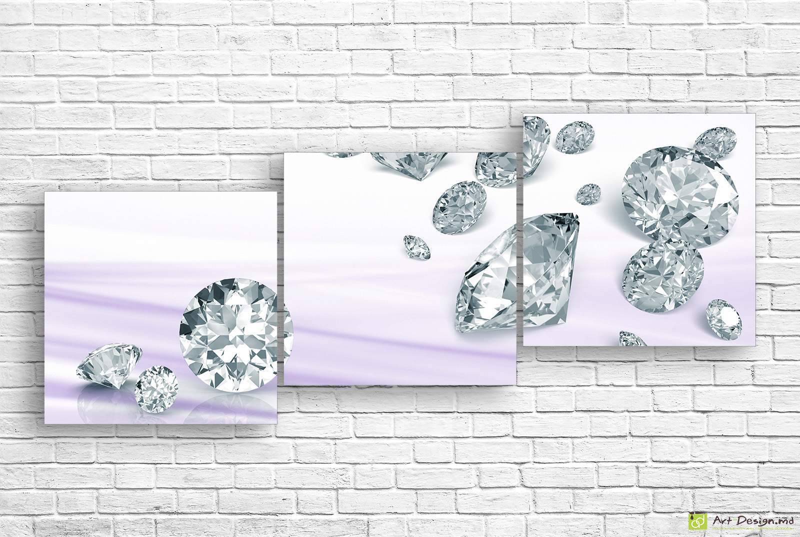 💎 Tablou modular „Diamante pe fundal de mătase”