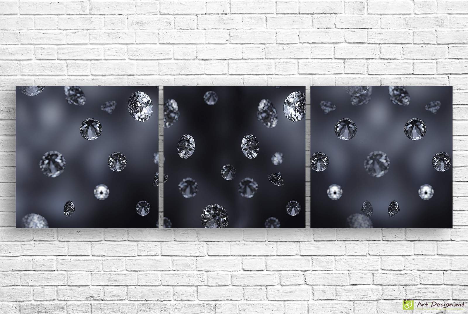 💎 Модульная картина «Кристаллы на сером фоне»