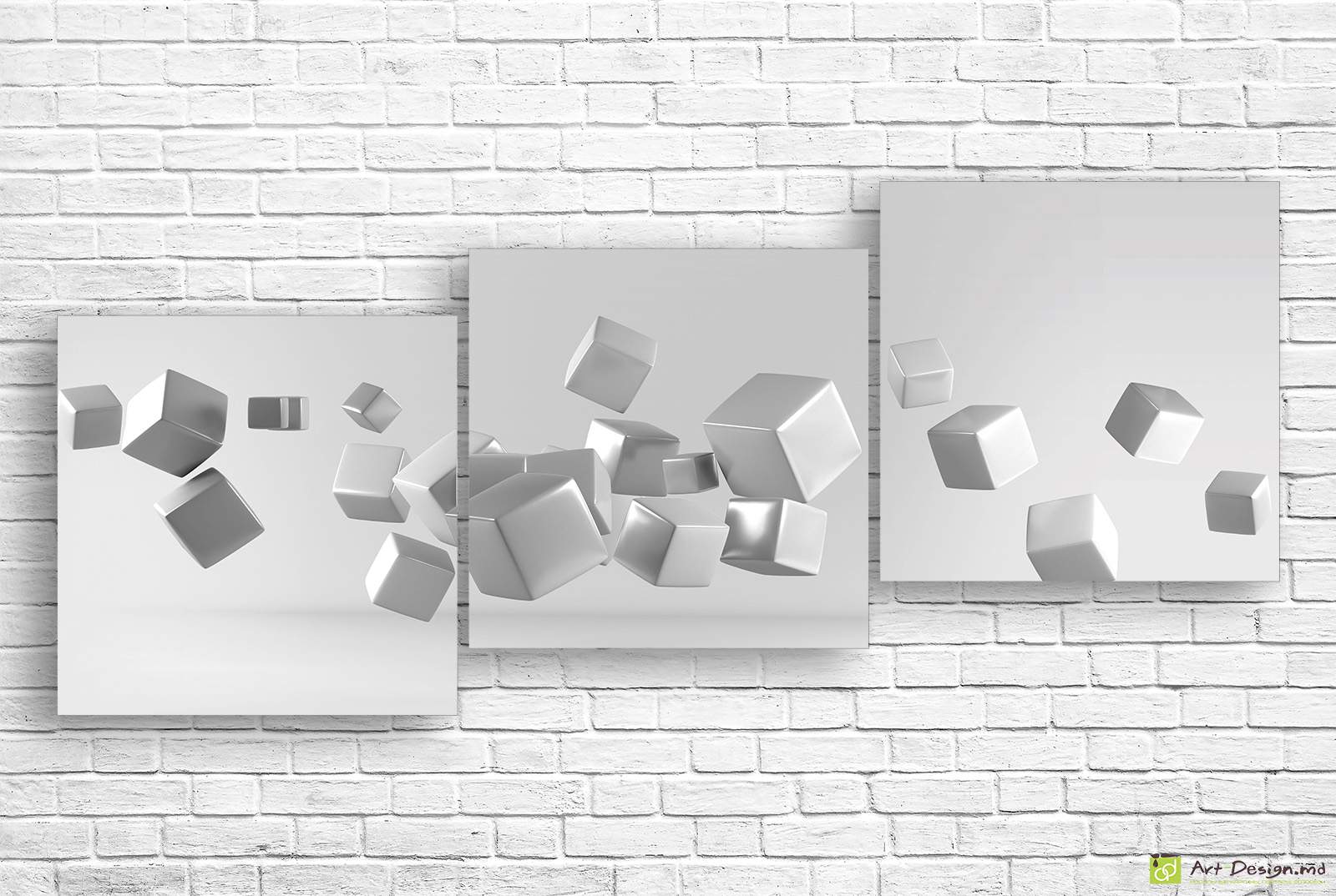 🧊 Tablou modular „Cuburi 3D suspendate”