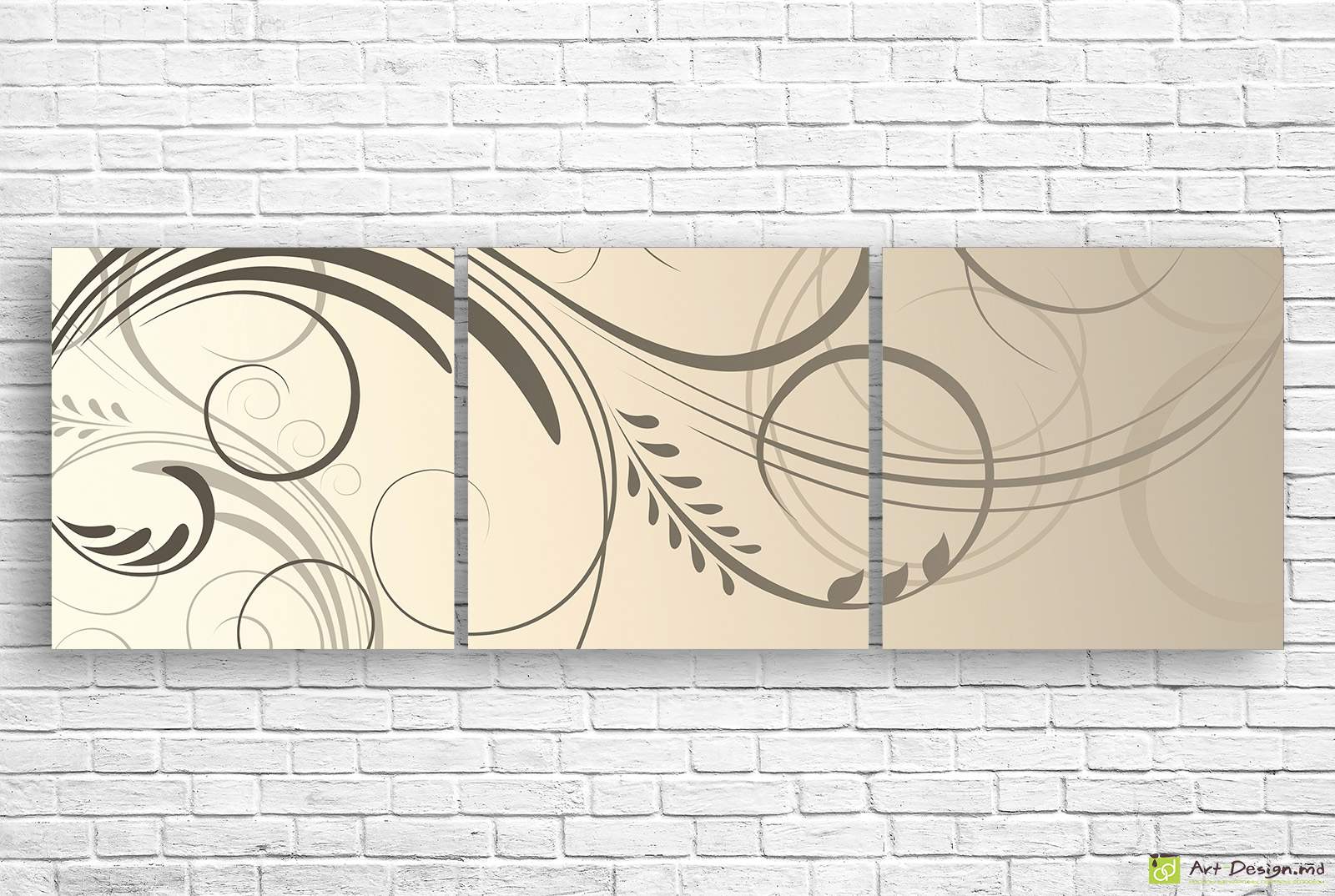 🌿 Tablou modular „Modele elegante pe fundal gri”